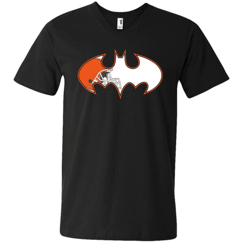 We Are The Cleveland Browns Batman Nfl Mashup Men V-Neck T-Shirt Black / S Men V-Neck T-Shirt - parenttees