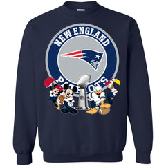 Nfl – New England Patriots Super Bowl 2019 Mickey Mouse Minnie Mouse Donald Duck Daisy Duck Football Crewneck Pullover Sweatshirt Crewneck Pullover Sweatshirt - parenttees