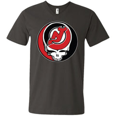 New Jersey Devils Grateful Dead Steal Your Face Hockey Nhl Shirts Men V-Neck T-Shirt Men V-Neck T-Shirt - parenttees