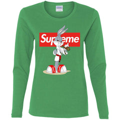 Supreme Rabbit Smoking T-shirt Women Long Sleeve Shirt Women Long Sleeve Shirt - parenttees