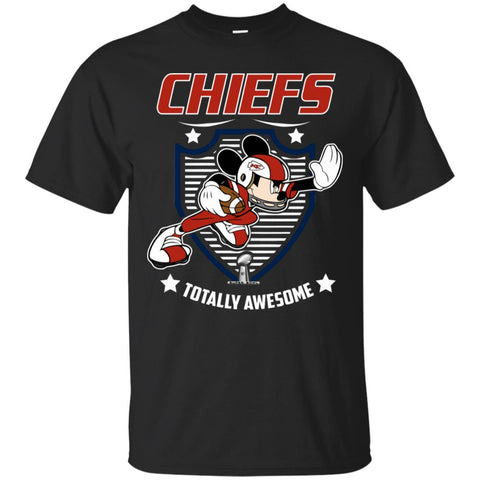 Nfl – Kansas City Chiefs Totally Awesome Mickey Mouse Super Bowl 2019 Football Men Cotton T-Shirt Black / S Men Cotton T-Shirt - parenttees