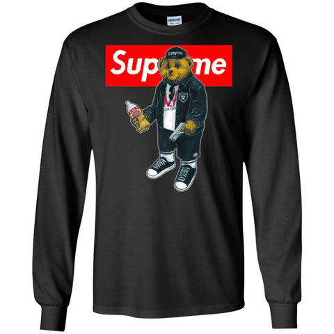 Supreme Bear Guns T-shirt Men Long Sleeve Shirt Black / S Men Long Sleeve Shirt - parenttees