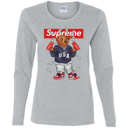 Supreme Bear Hot Trending T-shirt Women Long Sleeve Shirt