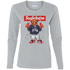 Supreme Bear Hot Trending T-shirt Women Long Sleeve Shirt Women Long Sleeve Shirt - parenttees