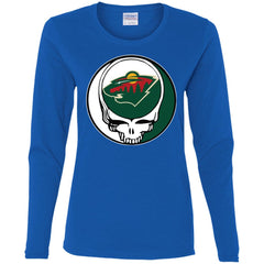 Minnesota Wild Grateful Dead Steal Your Face Hockey Nhl Shirts Women Long Sleeve Shirt Women Long Sleeve Shirt - parenttees