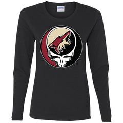 Arizona Coyotes Grateful Dead Steal Your Face Hockey Nhl Shirts Women Long Sleeve Shirt Women Long Sleeve Shirt - parenttees