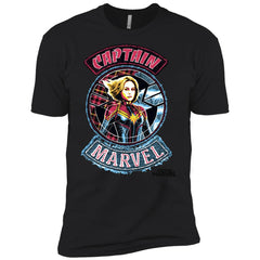 Captain Marvel Stitched Patched Portrait Men Short Sleeve T-Shirt Men Short Sleeve T-Shirt - parenttees