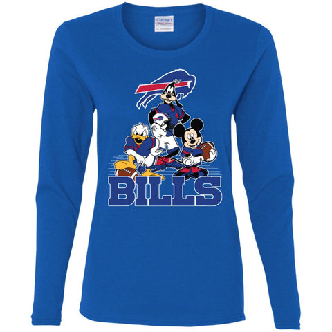 Mickey Mouse Buffalo Bills American Football Nfl Sports Shirt Women Long Sleeve Shirt Royal / S Women Long Sleeve Shirt - parenttees
