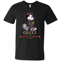 Gucci Mickey Kitty beauty T-shirt Men V-Neck T-Shirt