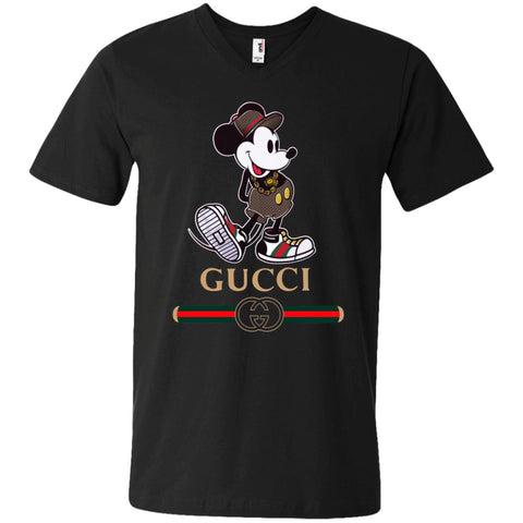 Gucci Mickey Kitty beauty T-shirt Men V-Neck T-Shirt Black / S T-Shirts - parenttees