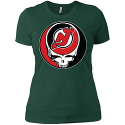 New Jersey Devils Grateful Dead Steal Your Face Hockey Nhl Shirts Women Cotton T-Shirt