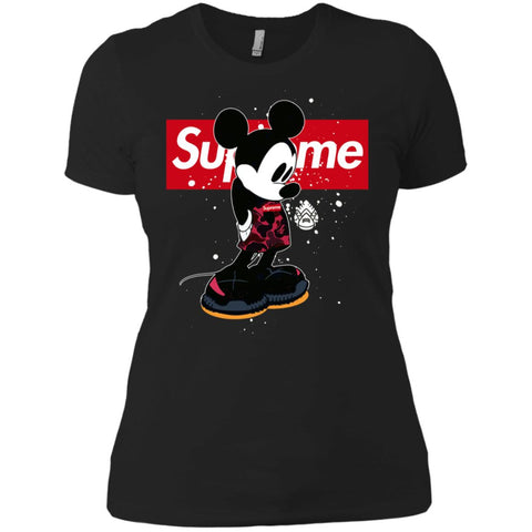 Supreme Mickey Babe Cute Love T-shirt Women Cotton T-Shirt Black / X-Small Women Cotton T-Shirt - parenttees