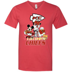 Nfl – Kansas City Chiefs Donald Duck Goofy Mickey Mouse Super Bowl 2019 Football Men V-Neck T-Shirt Men V-Neck T-Shirt - parenttees