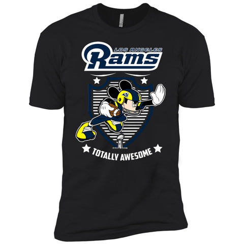 Nfl – Los Angeles Rams Totally Awesome Mickey Mouse Super Bowl 2019 Football Men Short Sleeve T-Shirt Black / X-Small Men Short Sleeve T-Shirt - parenttees