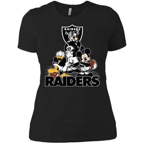 Mickey Mouse Oakland Raiders American Football Nfl Sports Shirt Women Cotton T-Shirt Black / X-Small Women Cotton T-Shirt - parenttees