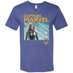 Captain Marvel Vintage Movie Poster Style Men V-Neck T-Shirt Men V-Neck T-Shirt - parenttees