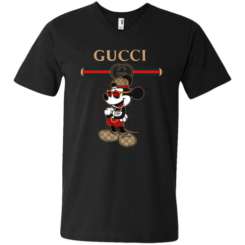 Gucci Mickey New Style T-shirt Men V-Neck T-Shirt Black / S Men V-Neck T-Shirt - parenttees