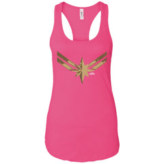 Captain Marvel Simple Gold Shadowed Logo Women Tank Top Women Tank Top - parenttees