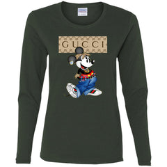 Gucci Mickey Mouse Trending T-Shirt Women Long Sleeve Shirt T-Shirts - parenttees