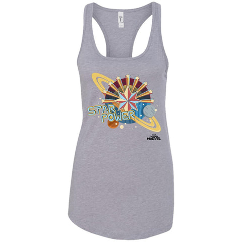 Captain Marvel Star Power Retro Style Women Tank Top Black / X-Small Women Tank Top - parenttees