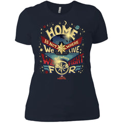 Captain Marvel Home Is What We Fight For Women Cotton T-Shirt Women Cotton T-Shirt - parenttees