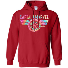 Captain Marvel Logo Banner Tie Dye Colors Pullover Hoodie Sweatshirt Pullover Hoodie Sweatshirt - parenttees