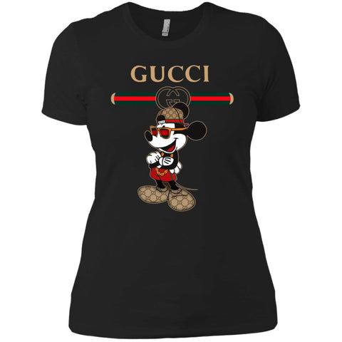 Gucci Mickey New Trending T-shirt Women Cotton T-Shirt Black / X-Small Women Cotton T-Shirt - parenttees