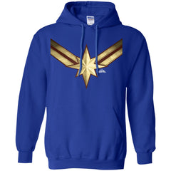 Captain Marvel Gleaming Chest Logo Pullover Hoodie Sweatshirt Pullover Hoodie Sweatshirt - parenttees