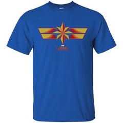 Marvel Captain Marvel Retro Red Yellow Logo Men Cotton T-Shirt Men Cotton T-Shirt - parenttees