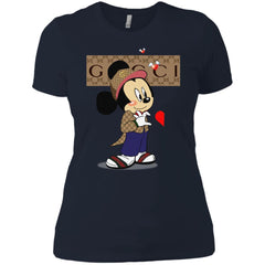 Mickey Mouse Love Couple T-shirt Valentine's Day T-shirt Women Cotton T-Shirt Women Cotton T-Shirt - parenttees