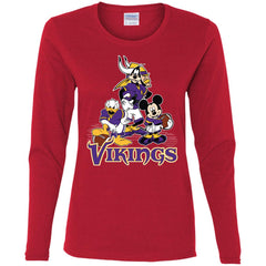 Mickey Mouse Minnesota Vikings American Football Nfl Sports Shirt Women Long Sleeve Shirt Women Long Sleeve Shirt - parenttees