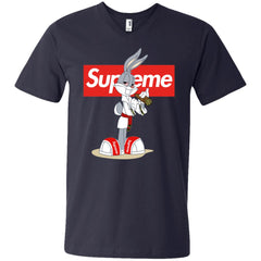 Supreme Rabbit Smoking T-shirt Men V-Neck T-Shirt Men V-Neck T-Shirt - parenttees