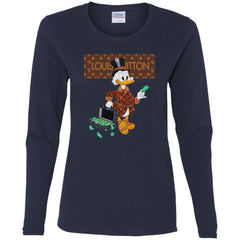 Louis Vuitton Donald Duck T-shirt Women Long Sleeve Shirt Women Long Sleeve Shirt - parenttees