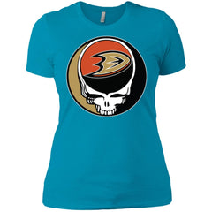 Anaheim Ducks Grateful Dead Steal Your Face Hockey Nhl Shirts Women Cotton T-Shirt Women Cotton T-Shirt - parenttees