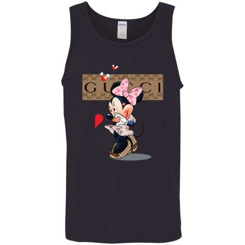 Couple Gucci Minnie Tshirt Valentine's Day Men Cotton Tank Black / X-Small Men Cotton Tank - parenttees