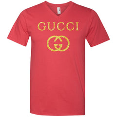 Gucci Logo Vintage Inspired Men V-Neck T-Shirt Men V-Neck T-Shirt - parenttees
