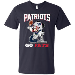 Go Pats - New England Patriots Super Bowl 2019 Mickey Mouse Football Nfl Men V-Neck T-Shirt Men V-Neck T-Shirt - parenttees