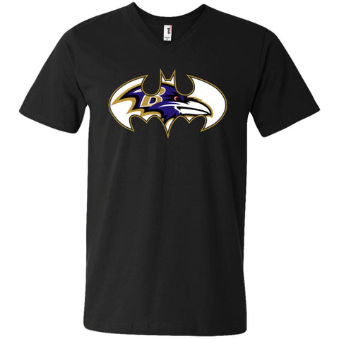 We Are The Baltimore Ravens Batman Nfl Mashup Men V-Neck T-Shirt Black / S Men V-Neck T-Shirt - parenttees