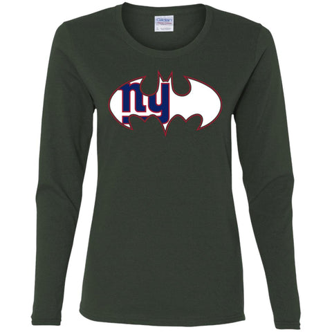 We Are The New York Giants Batman Nfl Mashup Women Long Sleeve Shirt Black / S Women Long Sleeve Shirt - parenttees