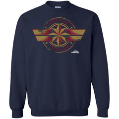 Captain Marvel Color Fade Circle Logo Badge Crewneck Pullover Sweatshirt Crewneck Pullover Sweatshirt - parenttees