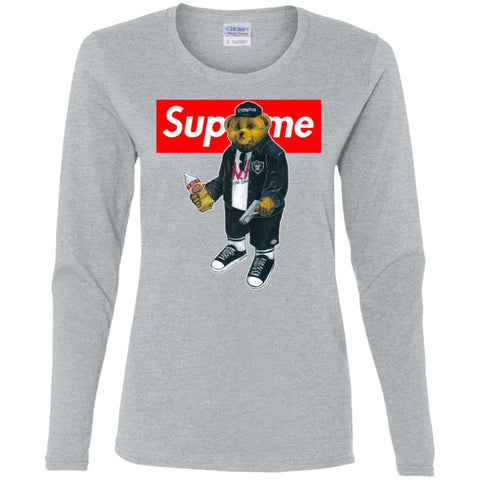 Supreme Bear Guns T-shirt Women Long Sleeve Shirt Black / S Women Long Sleeve Shirt - parenttees