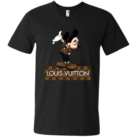 Louis Vuitton Mickey T-shirt Men V-Neck T-Shirt Black / S Men V-Neck T-Shirt - parenttees