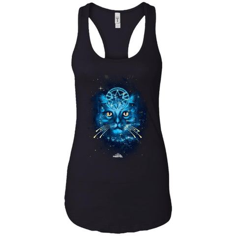 Captain Marvel Goose Blue Galaxy Portrait Women Tank Top Black / X-Small Women Tank Top - parenttees