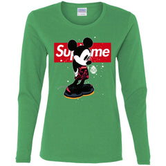 Supreme Mickey Babe Cute Love T-shirt Women Long Sleeve Shirt Women Long Sleeve Shirt - parenttees