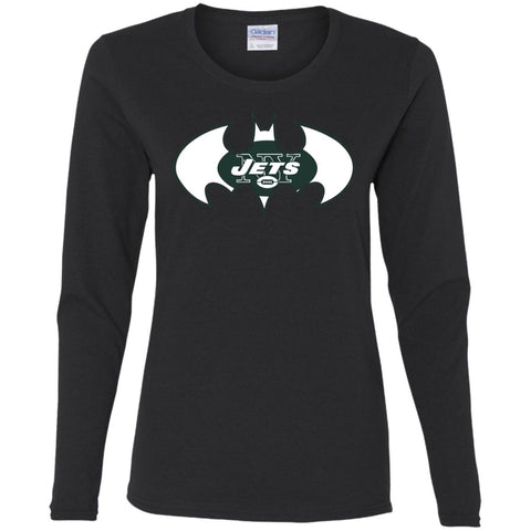 We Are The New York Jets Batman Nfl Mashup Women Long Sleeve Shirt Black / S Women Long Sleeve Shirt - parenttees