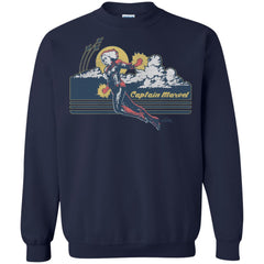 Marvel Captain Marvel Flight Clouds Vintage Crewneck Pullover Sweatshirt Crewneck Pullover Sweatshirt - parenttees