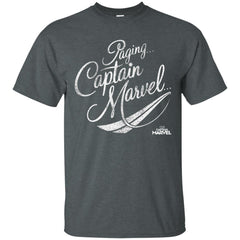 Captain Marvel Paging Distressed Cursive Men Cotton T-Shirt Men Cotton T-Shirt - parenttees