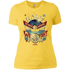 Captain Marvel Home Is What We Fight For Women Cotton T-Shirt Women Cotton T-Shirt - parenttees