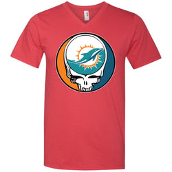 Miami Dolphins Grateful Dead Steal Your Face Football Nfl Shirts Men V-Neck T-Shirt