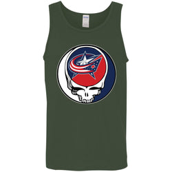 Columbus Blue Grateful Dead Steal Your Face Hockey Nhl Shirts Men Cotton Tank